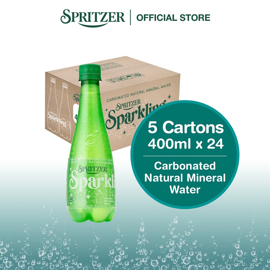 Spritzer Sparkling Natural Mineral Water 5 Cartons Bundle 400ML X 24