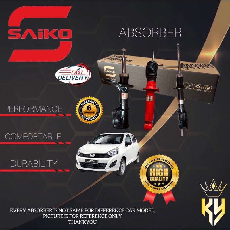 SAIKO ABSORBER PERODUA AXIA 6 MONTH WARRANTY SA PRD0005 SA PRD0006