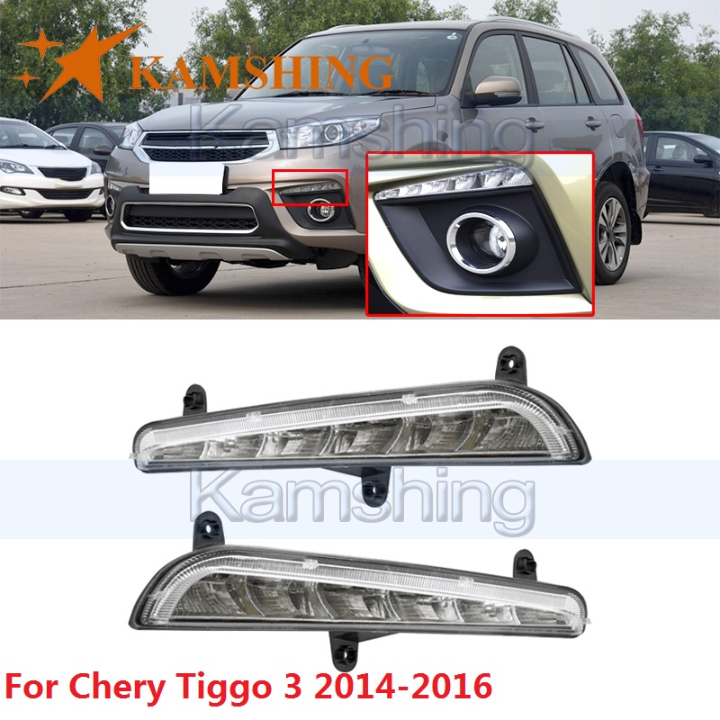 Kamshing For Chery Tiggo Car Front Bumper Led Drl