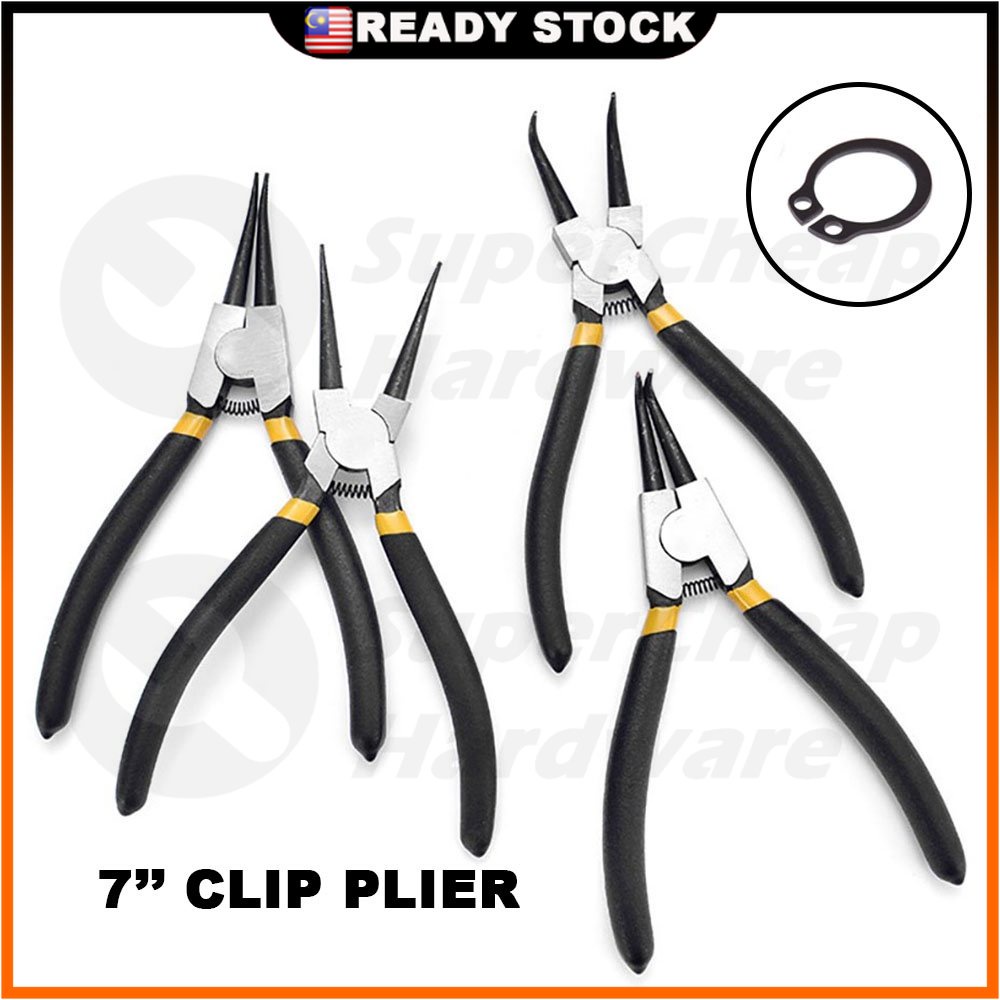 Inch Circlip Clip Plier Straight Bent Internal External Needle Snap