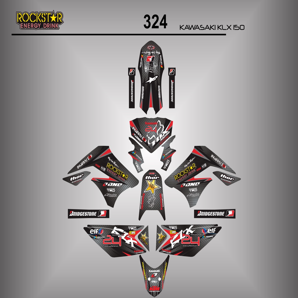 Klx 150 Dtracker Glossy PREMIUM CUSTOM Sticker Decal Minimalist