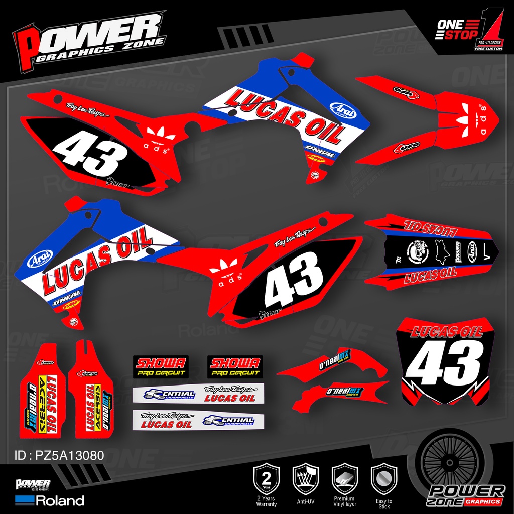 PowerZone Custom Team Graphics Backgrounds Decals 3M Stickers Kit For