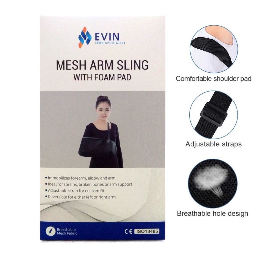 Evin Mesh Arm Sling With Foam Pad Tangan Anduh Broken Collar Bone