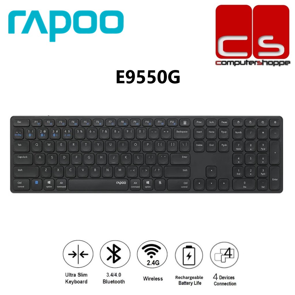 Rapoo E G Multi Mode Wireless Ultra Slim Keyboard Shopee Malaysia