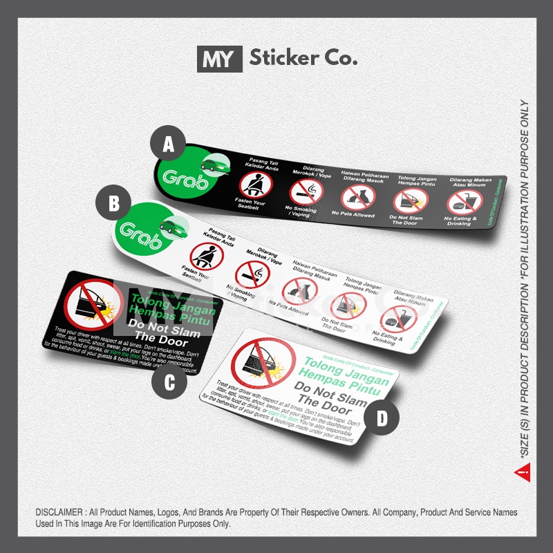 Sticker Grab Jangan Hempas Pintu Shopee Malaysia