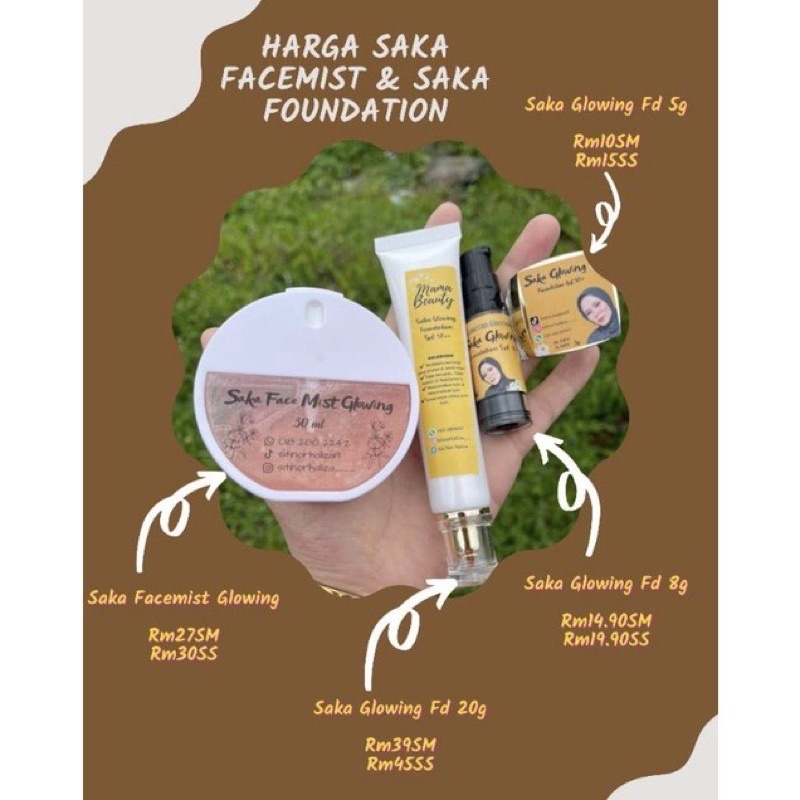 Saka Glowing Foundation Spf Ready Stock Shopee Malaysia