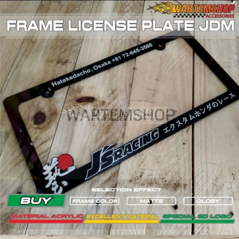 Jdm AND USDM HONDA JS RACING CAR FRAME PLATE Shopee Malaysia