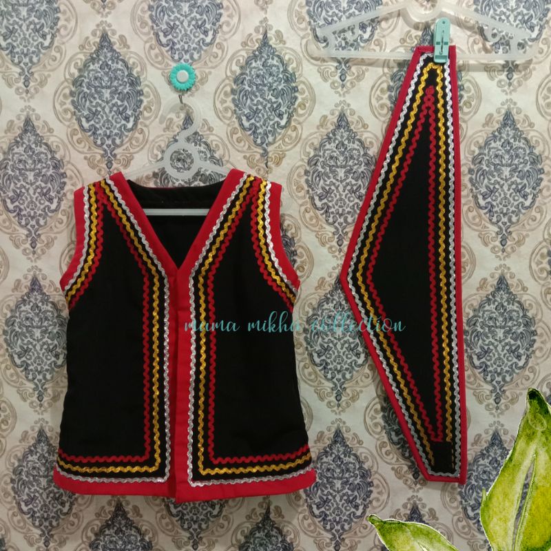 Baju Tradisional Moden Bidayuh Dayak Borneo Sarawak Set Vest Shopee