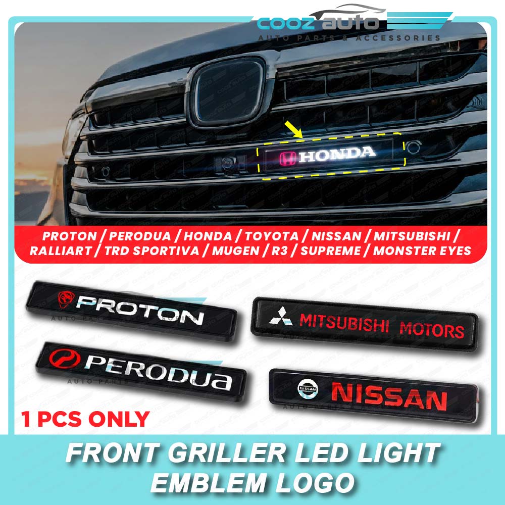 Car Front Grille LED Light Emblem Logo Perodua Proton Honda Toyota