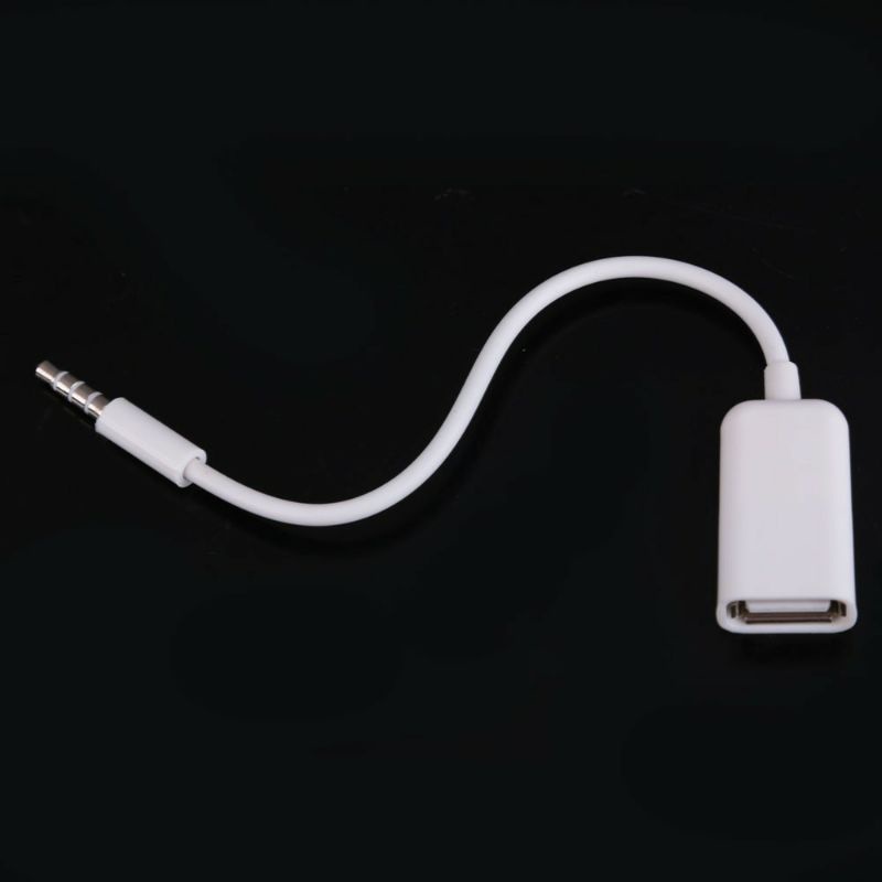 USB Female To AUX 3 5mm Male Jack Plug Audio Converter Adapter Cable