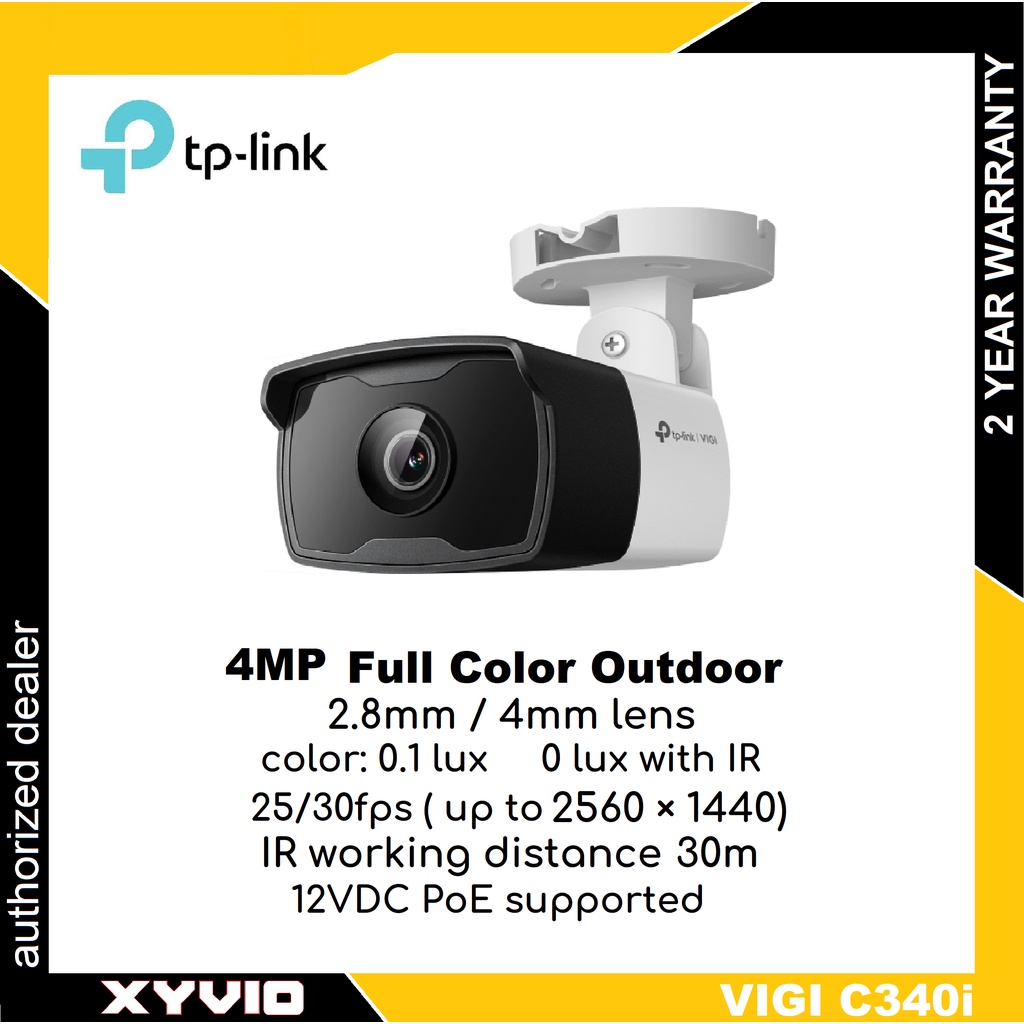 TP LINK VIGI C340i 2 8mm 4mm VIGI 4MP Outdoor IR Bullet Network