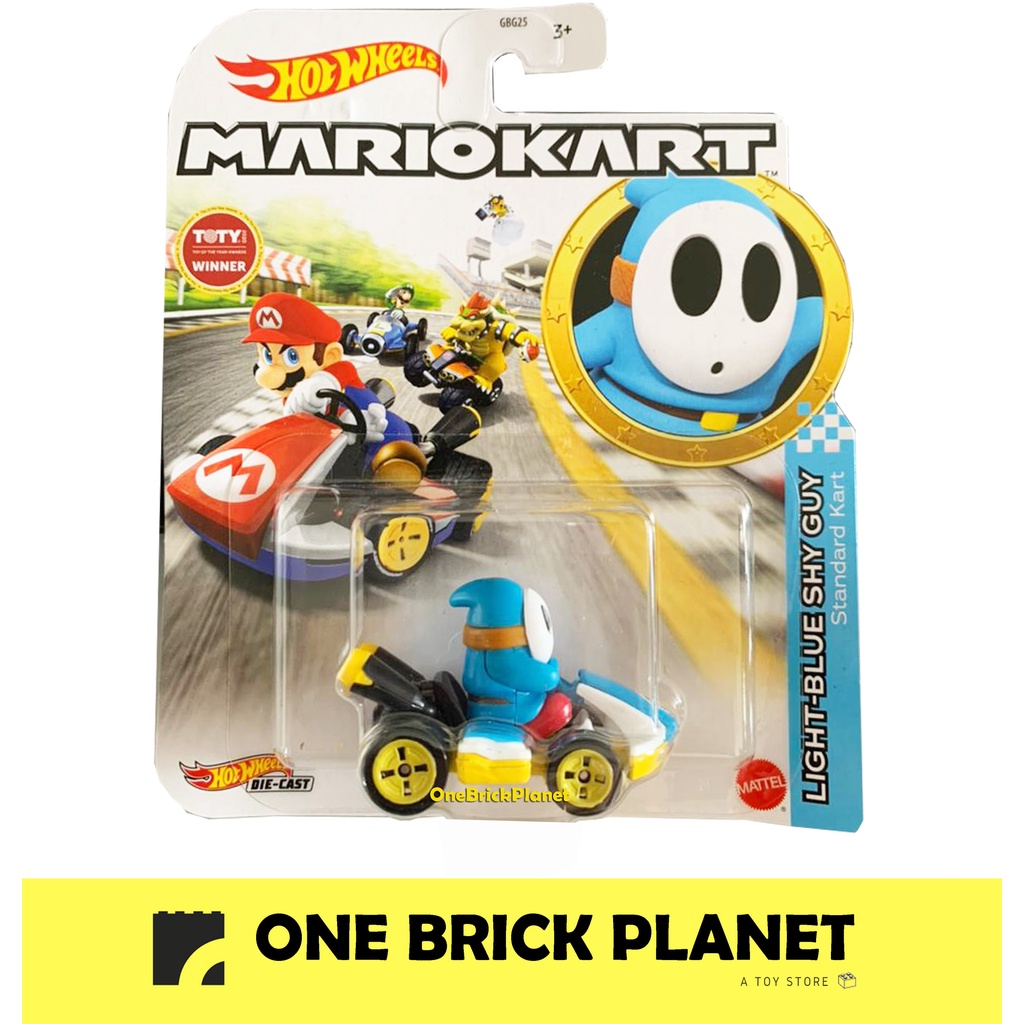 Hot Wheels Mario Kart Light Blue Shy Guy Standard Kart Shopee Malaysia