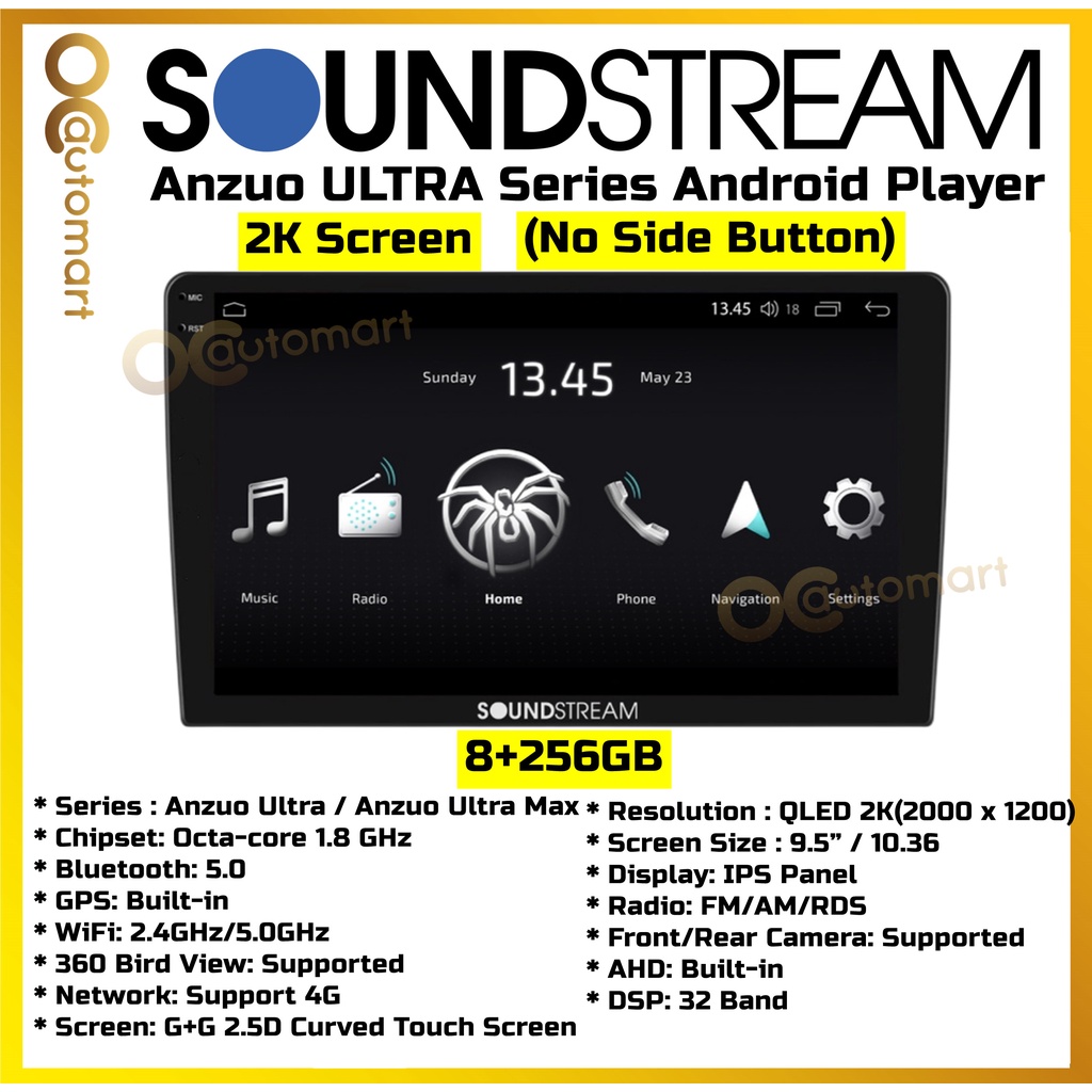 Free Reverse Camera Soundstream Anzuo Ultra Series Car Android Player