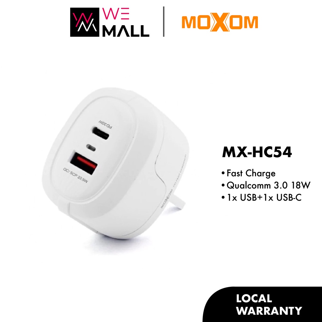 Moxom MX HC54 PD 20W SCP QC 3 0 Super Fast Charging Power Adapter