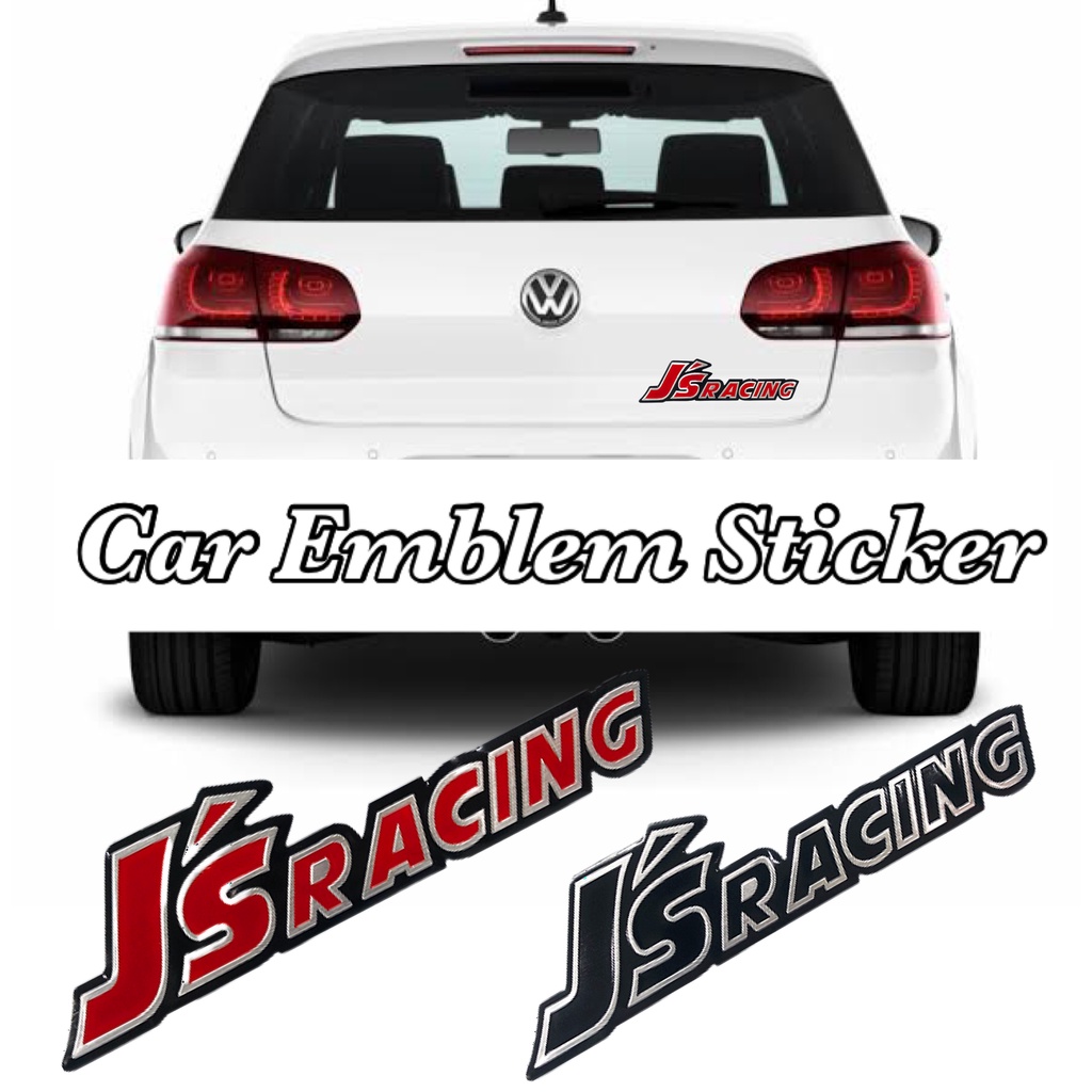 Cpao Pcs Js Racing Car Rear Trunk Emblem Badge Sticker Decal Good