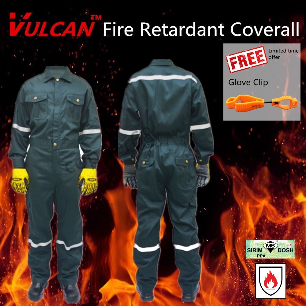 VULCAN SIRIM DOSH Approved Dark Green Fire Retardant Coverall FRC