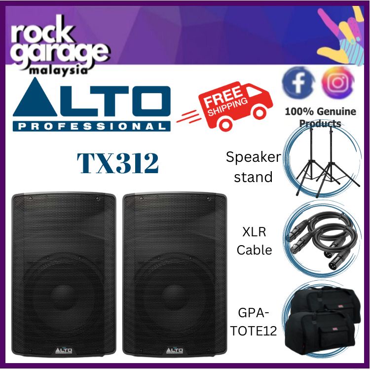 Alto Tx Way Powered Loudspeaker With Stand Cable Gator Gpa