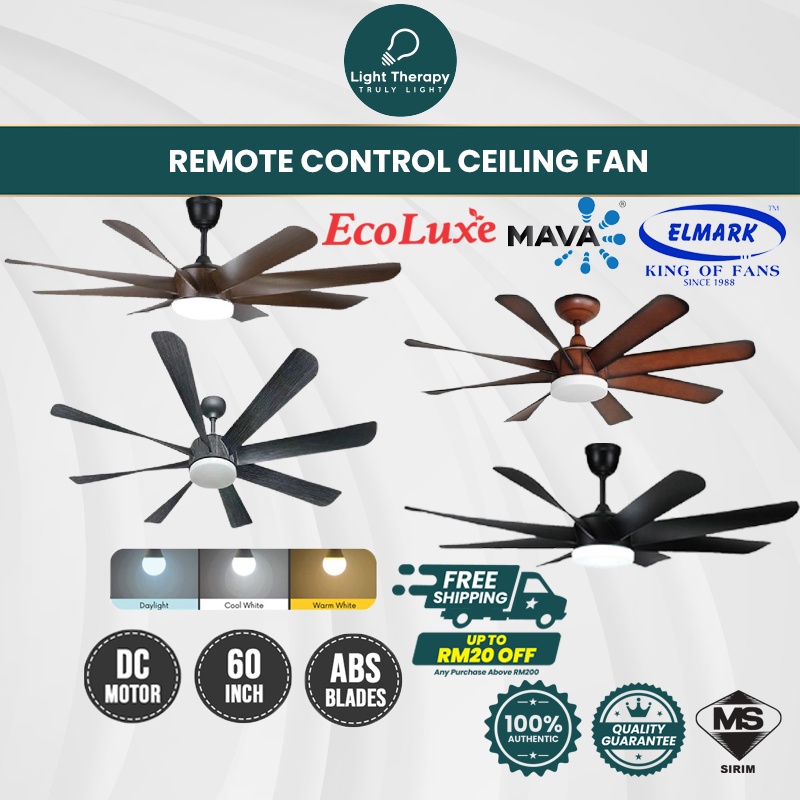 Mava Troca Ecoluxe Recavo Dc Motor Speed Blades Ceiling Fan C