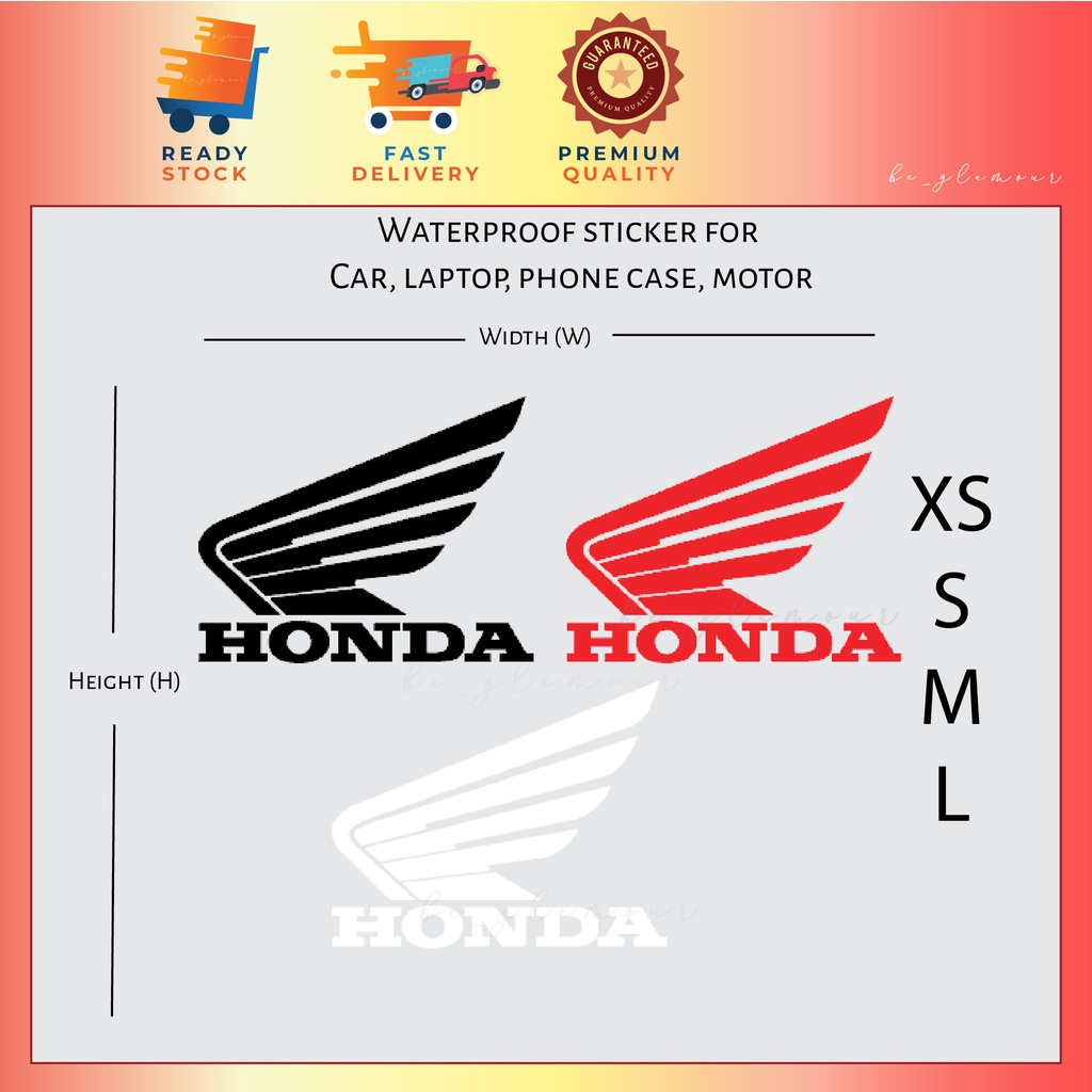 Honda Wing Reflective Stickers Stiker Honda Sayap Motogp Superbike