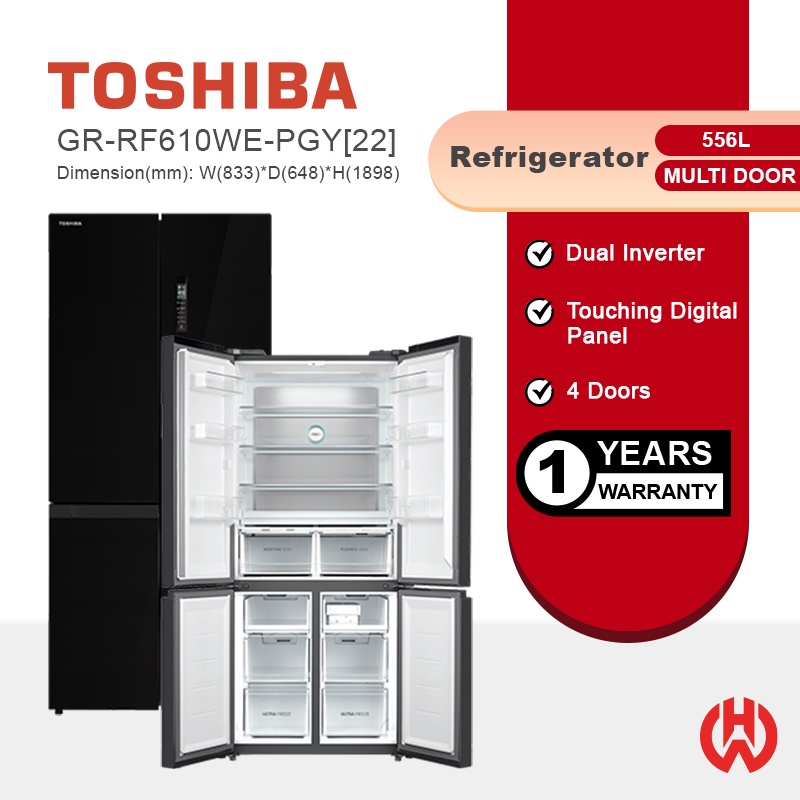 Toshiba L Multi Door Dual Inverter Refrigerator Gr Rf We Pgy