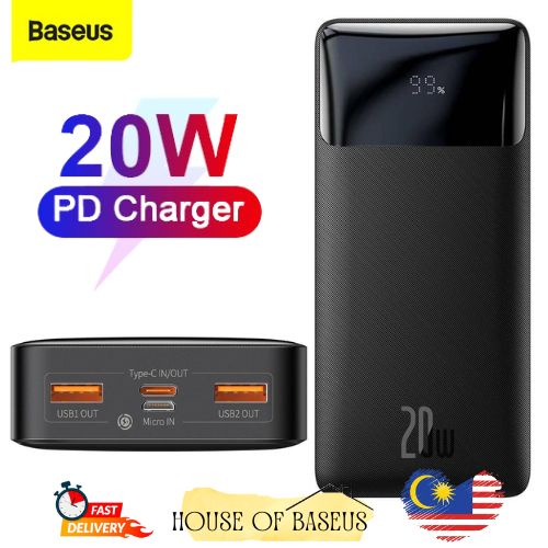 Baseus PD 15W Power Bank Bipow 10000mAh Fast Charging Pack Powerbank