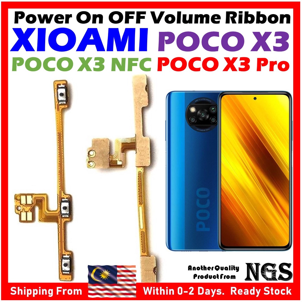 Power On OFF Volume Flex Cable Ribbon Compatible For XIAOMI Poco X3