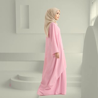 2in1 Set Jubah Premium Ironless Elegant Jubah Abaya Muslimah Women