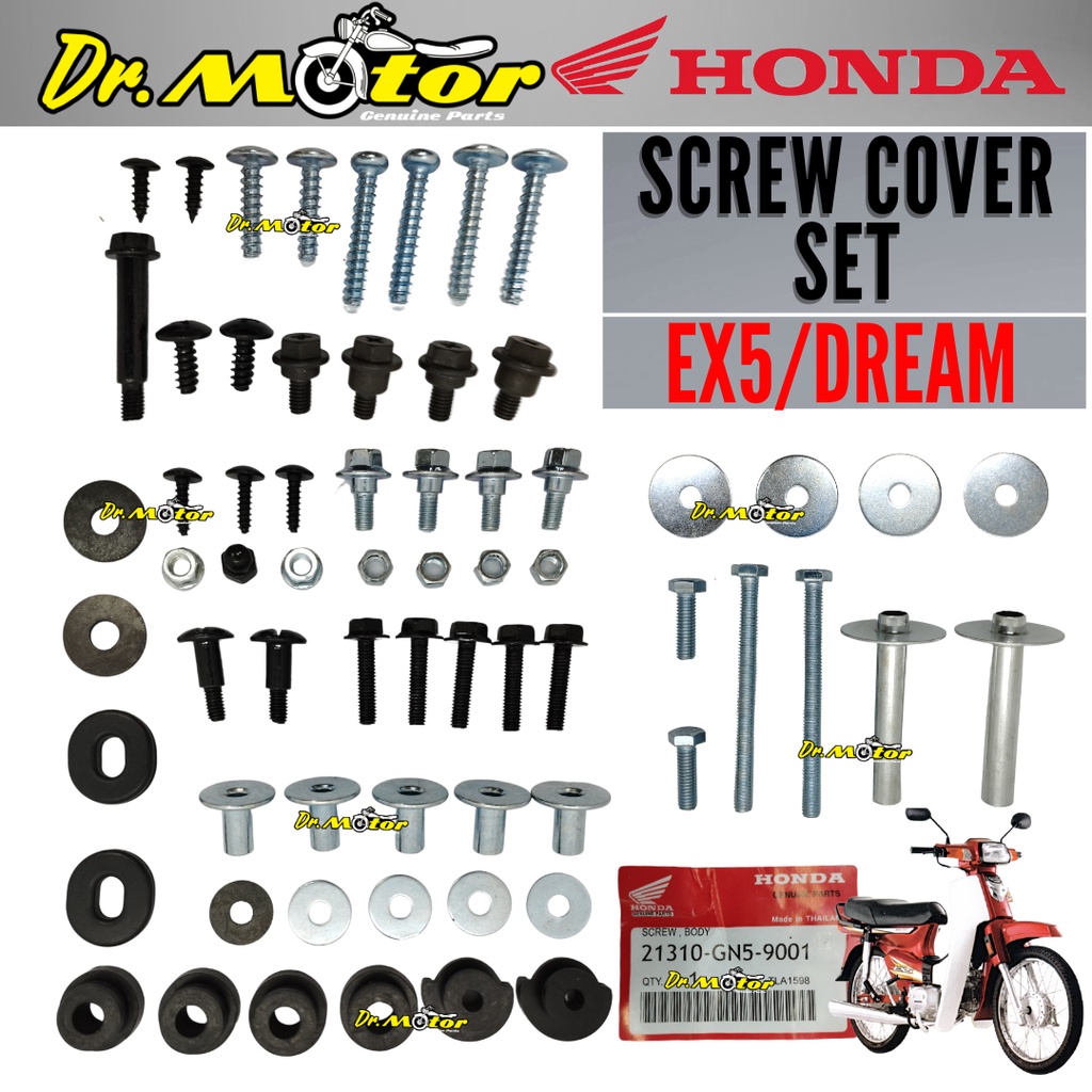 Honda Ex Hipower Dream Body Cover Screw Skru Skrew Caver Set Complete