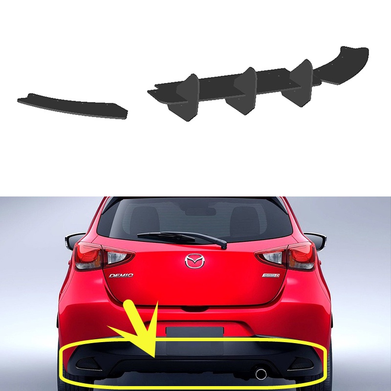 For Mazda 2 Demio SkyActiv Hatchback 2015 2018 Year Rear Diffuser