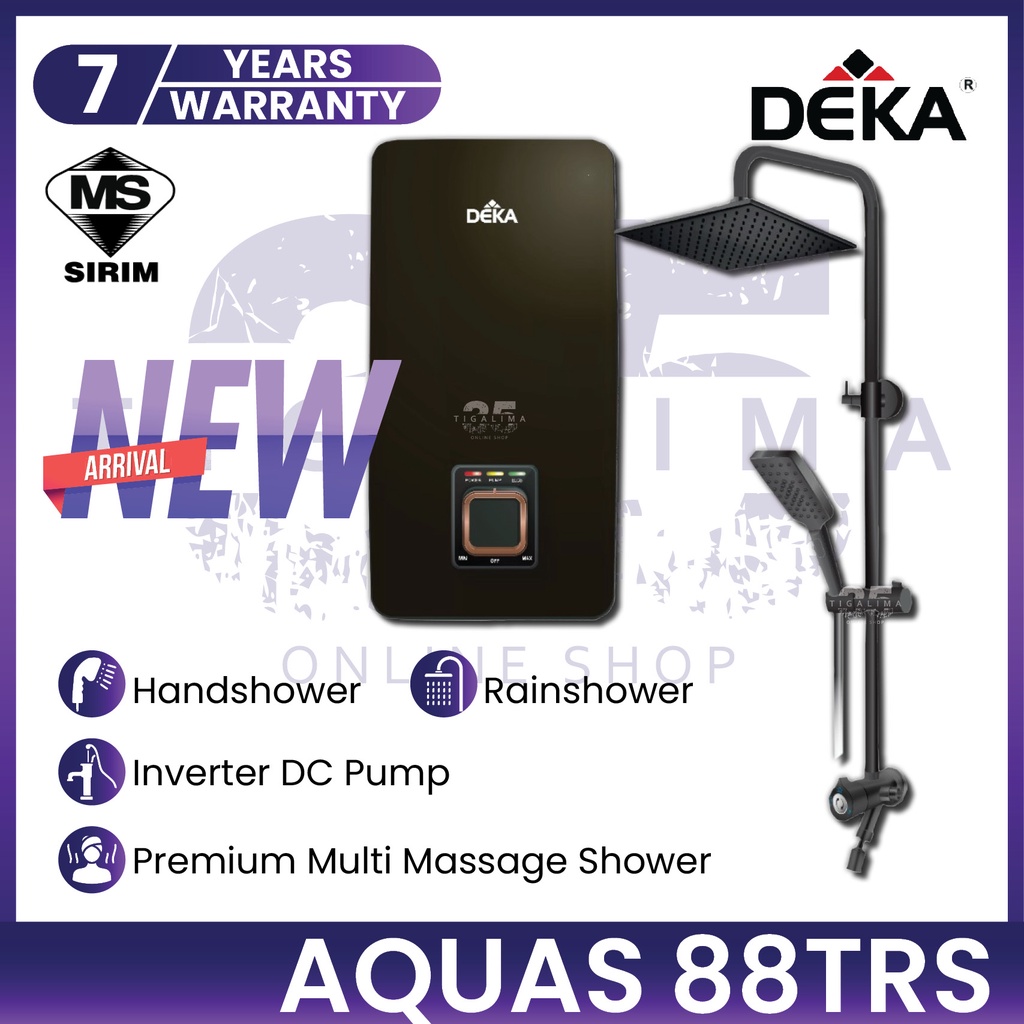 Deka Aquas Trs Water Heater With Rainshower Dc Booster Pump Deka