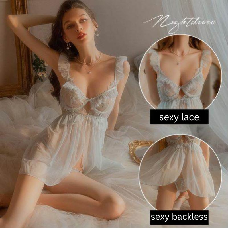 See Through Babydoll Sling Dress Sexy Lingerie Sexy Nightwear Baju