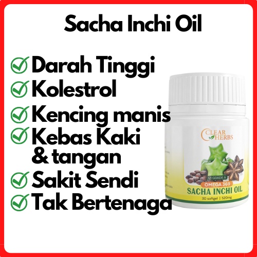 Clear Herbs Sacha Inchi Oil Softgel Biji Botol Original Shopee