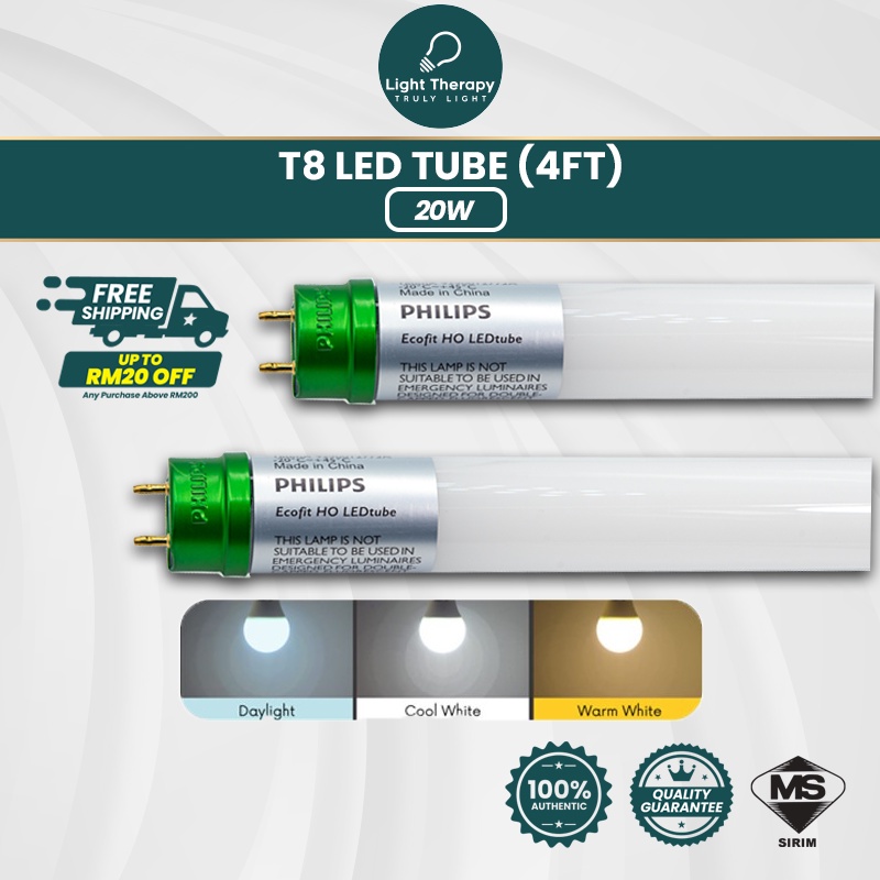 Philips 4ft 20w Ecofit HO LED SUPERBRIGHT T8 LED Tube Lampu Panjang