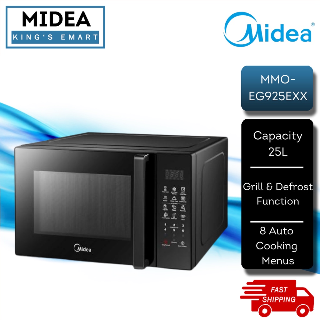 MIDEA 25L Microwave Oven LED With Grill Function 8 Auto Menus MMO