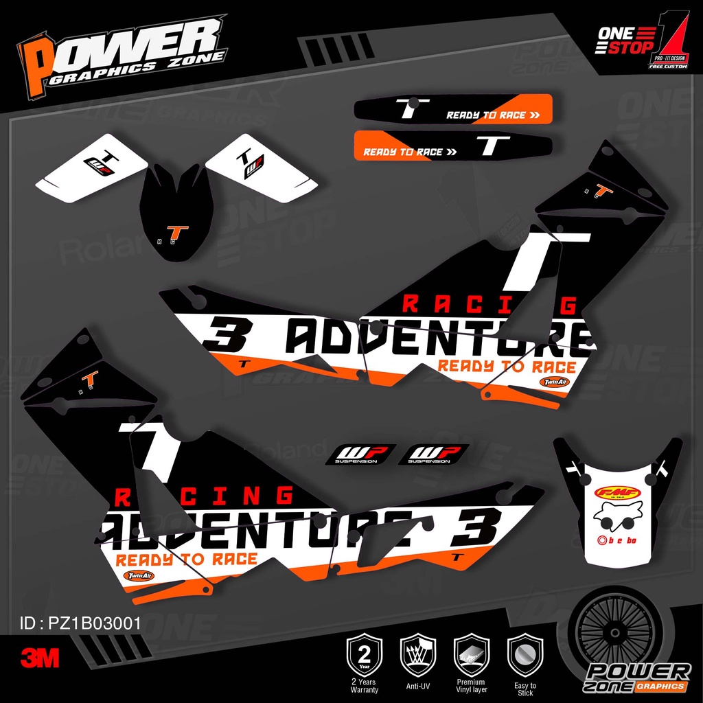 Powerzone Custom Team Graphics Backgrounds Decals M Stickers Kit For