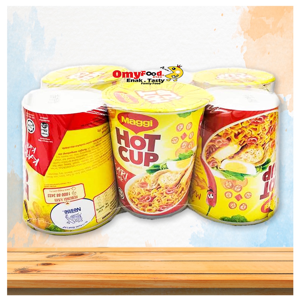 G G X Cups Maggi Hot Cup Instant Noodles Curry Kari Tomyum