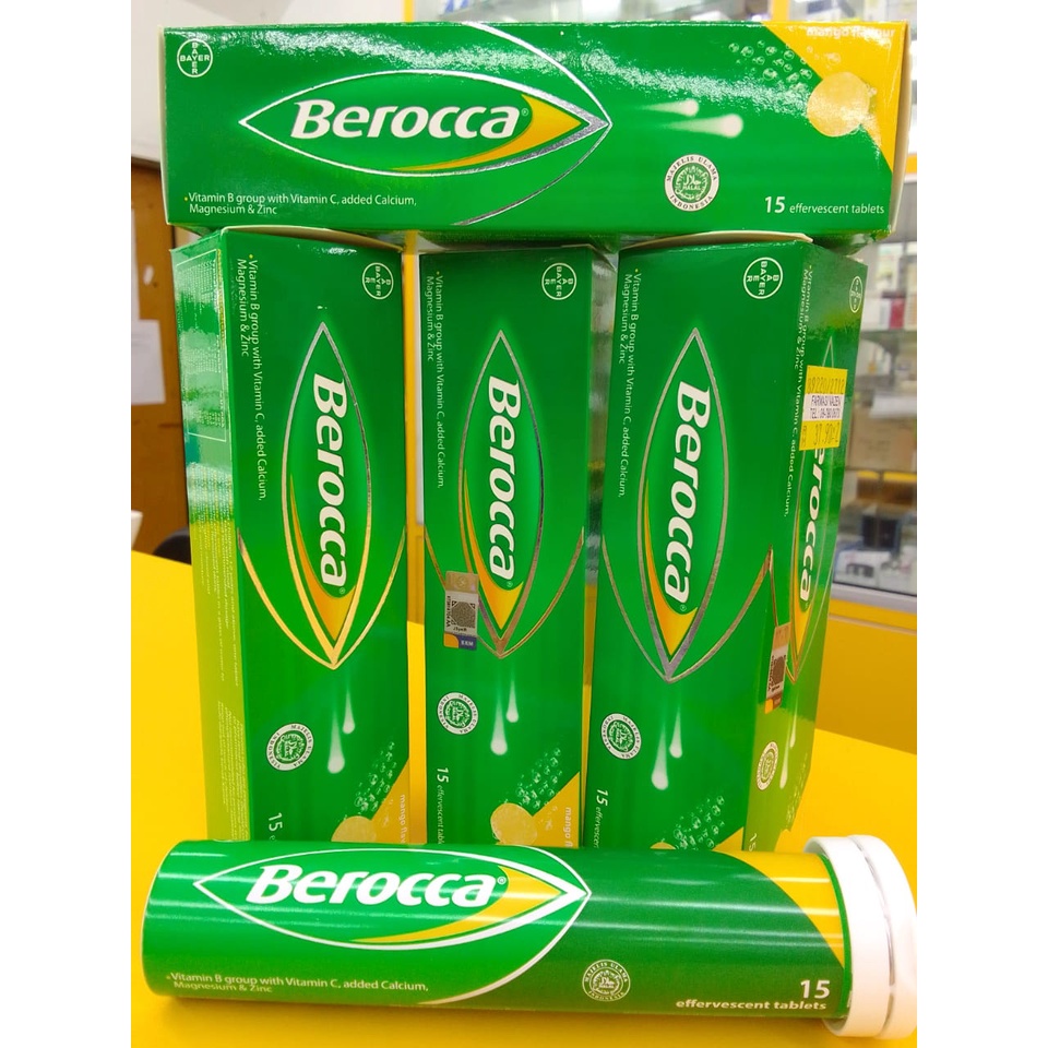 BEROCCA EFFERVESCENT TABLETS MANGO FLAVOR 15s VITAMIN B COMPLEX