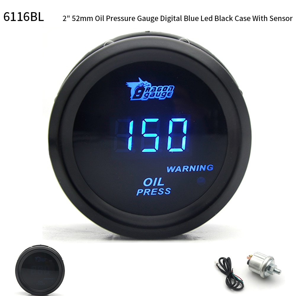 2 52mm Car Digital Turbo Boost Gauge PSI BAR Water Temp Oil Temp Oil