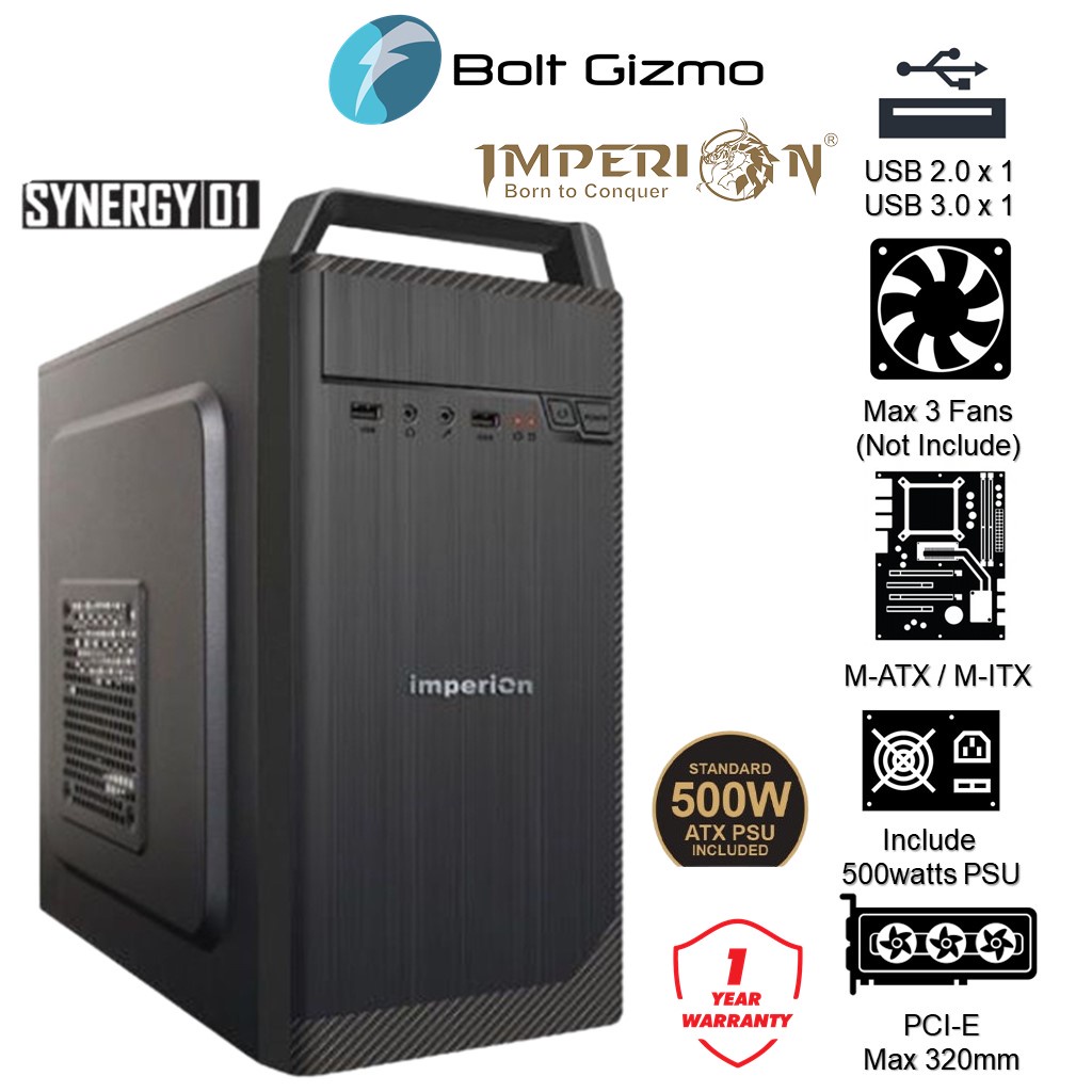 Salpido Imperion Synergy 01 Micro ATX Mini ITX Gaming PC Case With