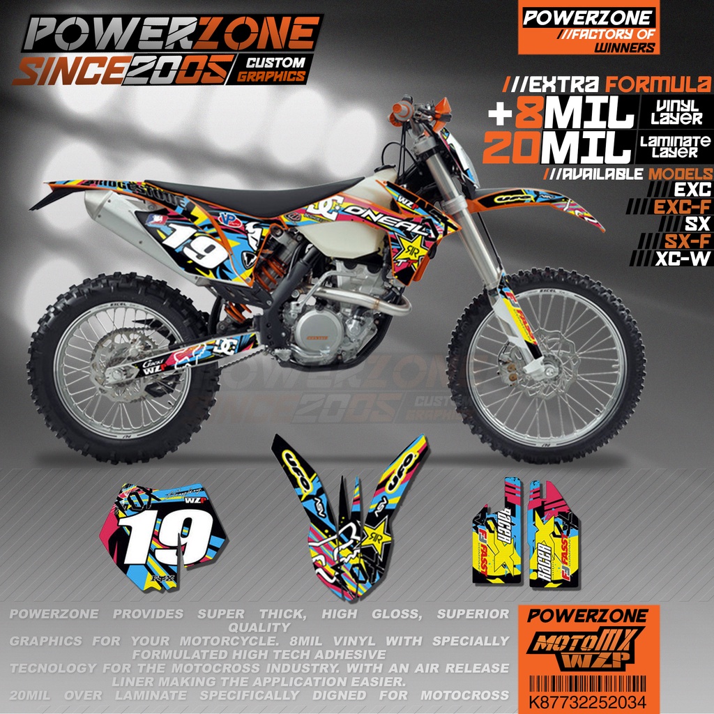 PowerZone Custom Team Graphics Backgrounds Decals 3M Stickers Kit For