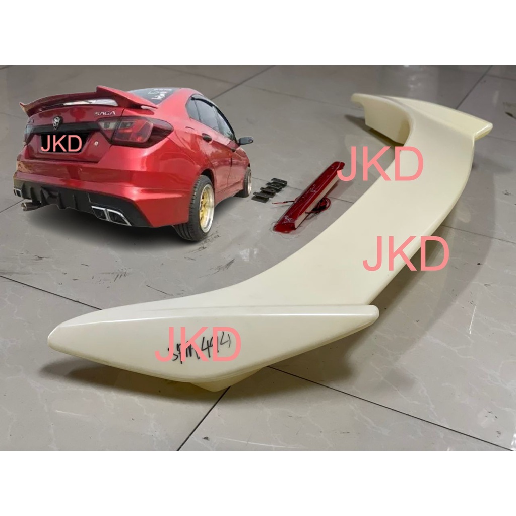 PROTON SAGA VVT 2016 2019 TRD V3 STYLE REAR TRUNK SPOILER WING WITH LED