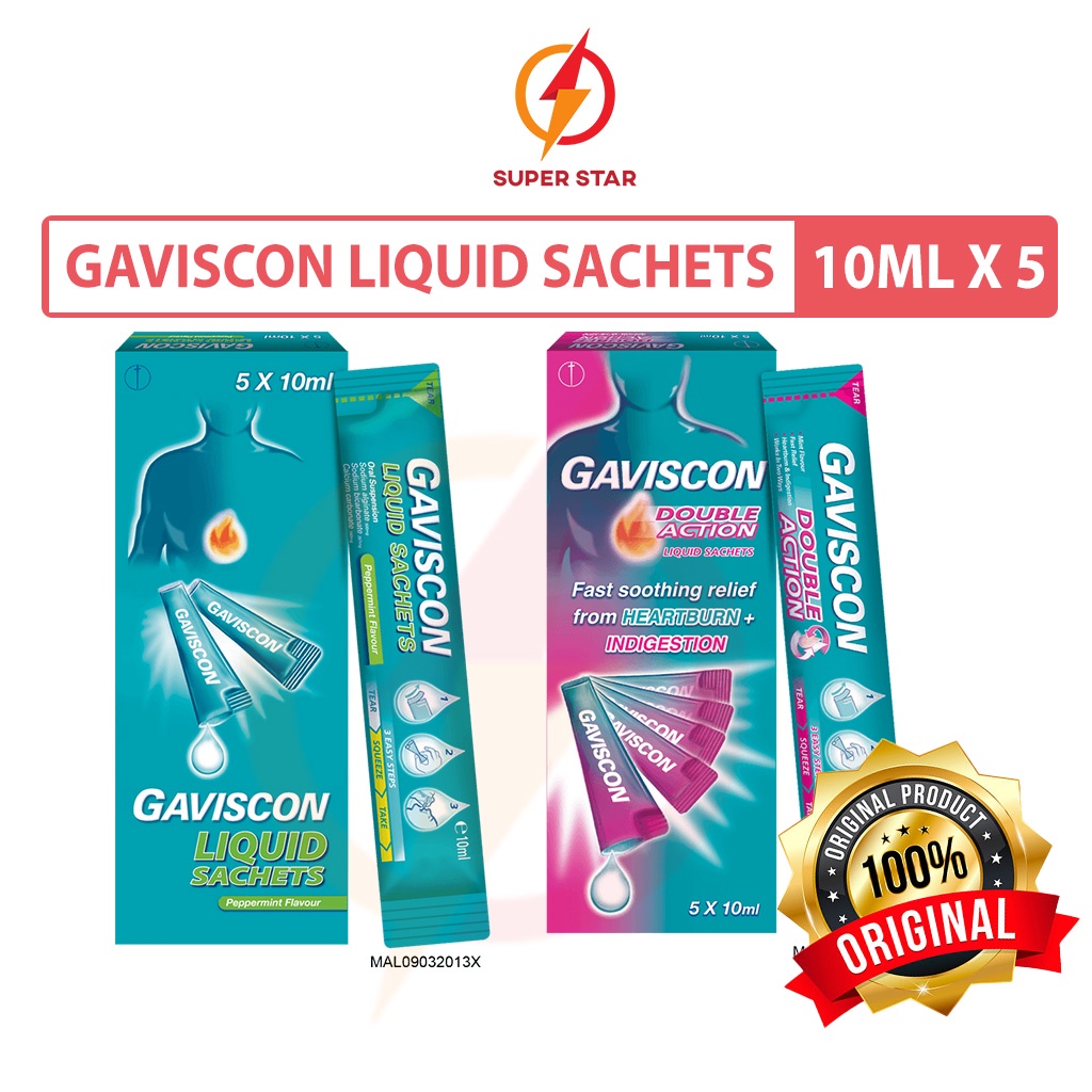 Gaviscon Double Action Sachet 10ml X 5 Sachets Normal Double Action