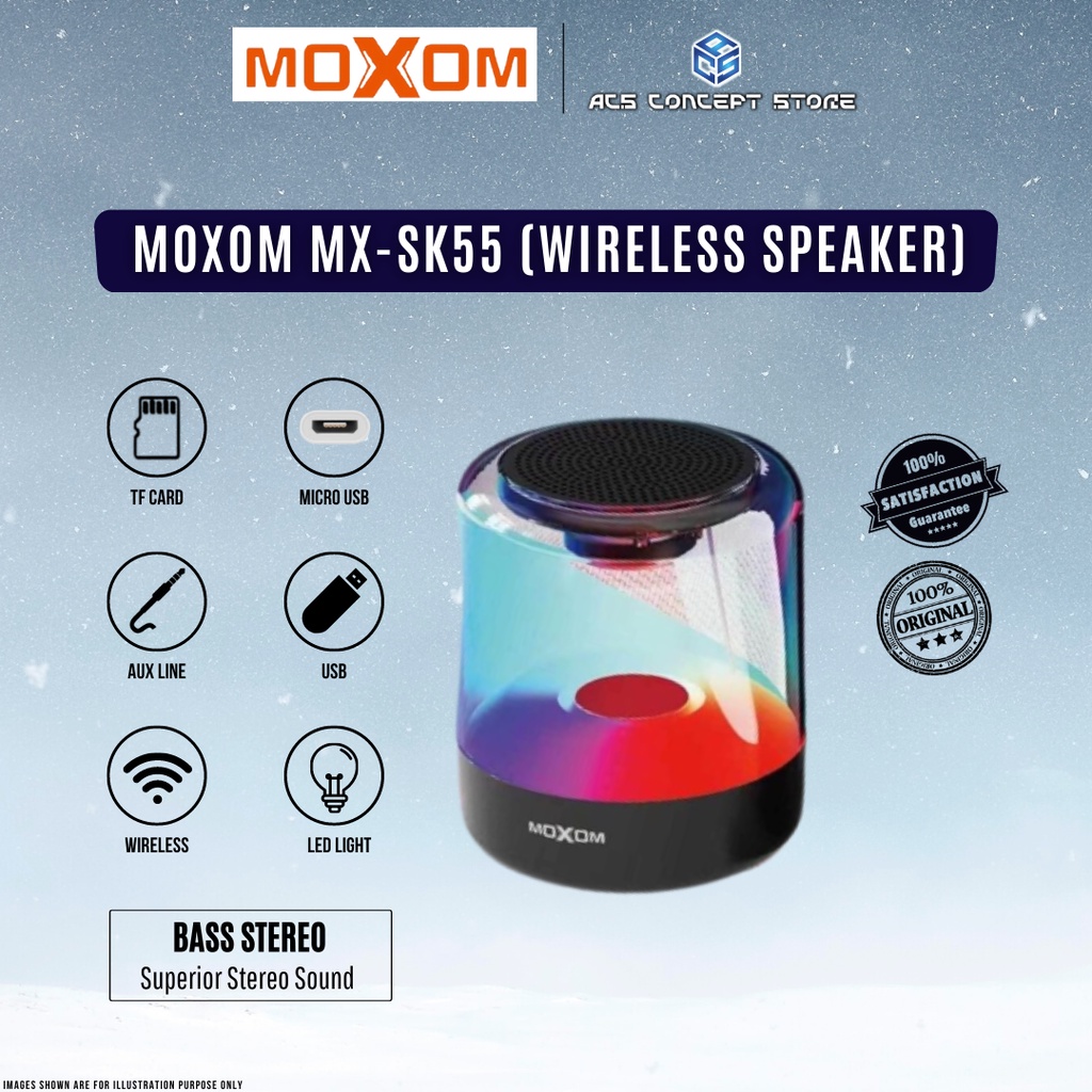 Moxom Mx Sk Led Super Power Wireless Speaker Bluetooth Transparent