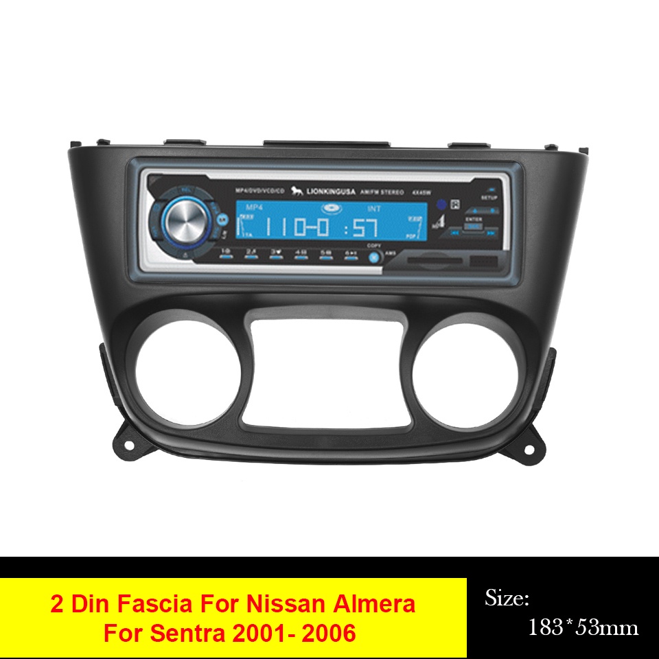 1 Din Car Radio Fascia For NISSAN Almera N16 Sentra 2000 2006 Radio