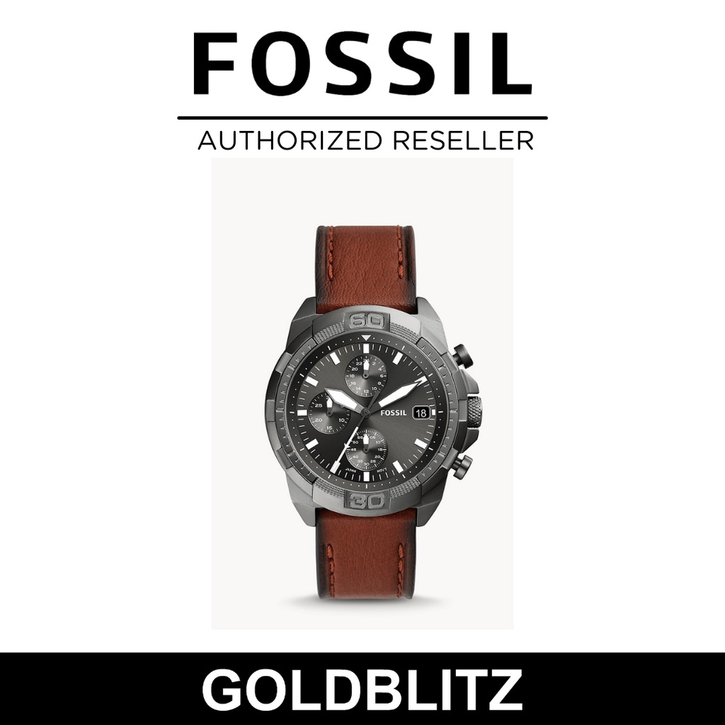 Fossil Men S Fs Bronson Chronograph Brown Eco Leather Watch