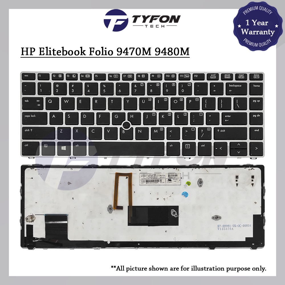 HP Elitebook Folio 9470M 9480M Replacement Laptop Keyboard With Mouse