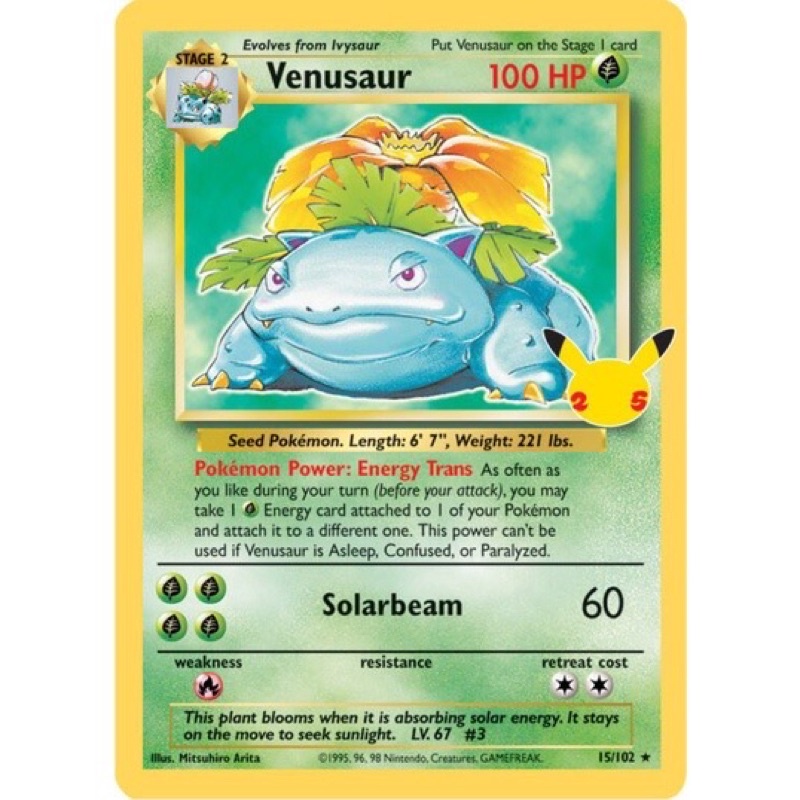 Pokemon Original Tcg Trading Card Venusaur Holo Rare