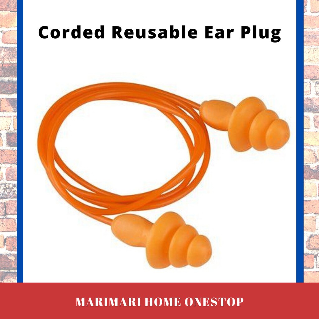 1Pair Soft Silicone Corded Ear Plugs Reusable Hearing Protection