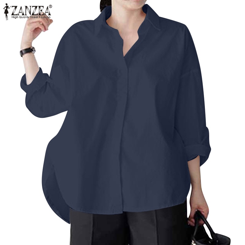 Zanzea Women Turn Down Collar Casual Button Cuffs Long Sleeve Formal