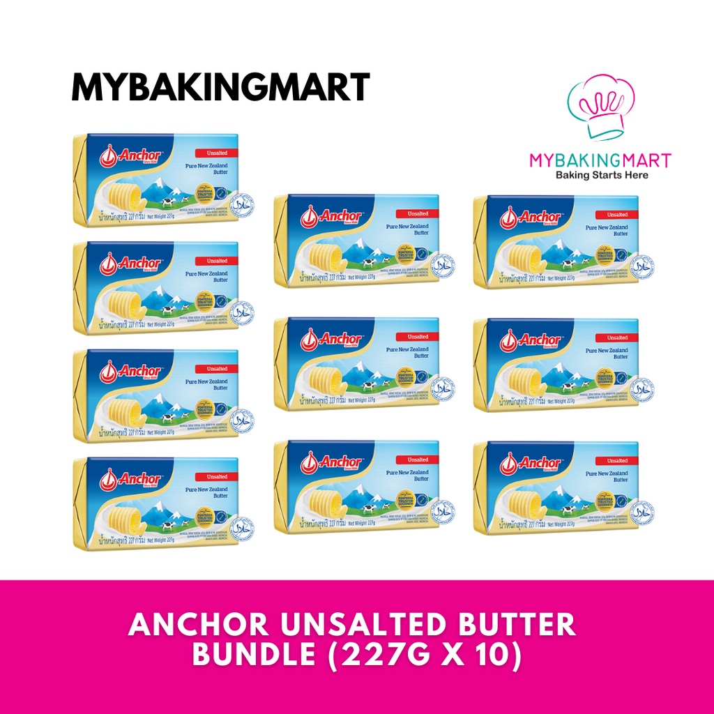 Mybakingmart Anchor Unsalted Butter 227g X 10 Special Packaging